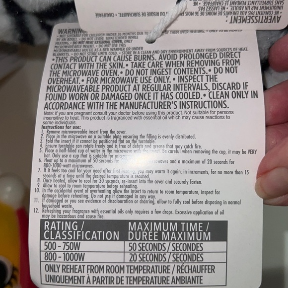 NWT snuggle zebra hottie microwaveable
packet infused with lavender - Picture 8 of 16